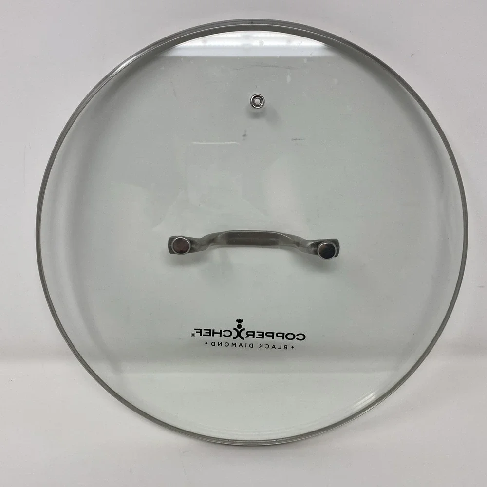 Replacement Round Glass Lid for the Copper Chef Black Diamond 12-inch Cookware